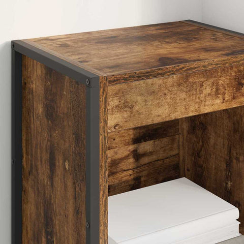 vidaXL Book Cabinet Smoke Oak 40 x 30 x 121 cm Engineered Wood