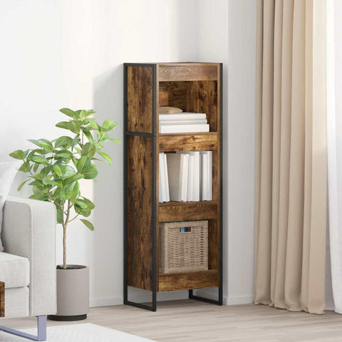 vidaXL Book Cabinet Smoke Oak 40 x 30 x 121 cm Engineered Wood