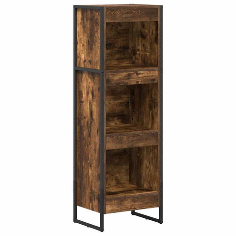 vidaXL Book Cabinet Smoke Oak 40 x 30 x 121 cm Engineered Wood
