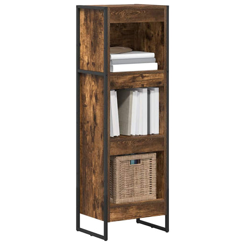 vidaXL Book Cabinet Smoke Oak 40 x 30 x 121 cm Engineered Wood