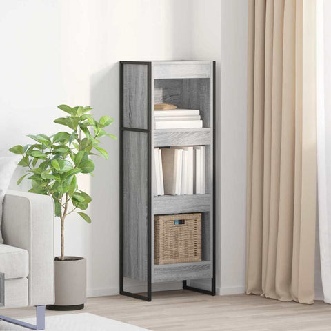 vidaXL Book Cabinet Grey Sonoma 40 x 30 x 121 cm Engineered Wood