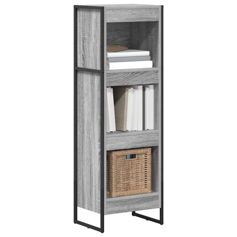 vidaXL Book Cabinet Grey Sonoma 40 x 30 x 121 cm Engineered Wood
