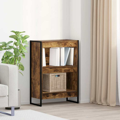 vidaXL Book Cabinet Smoke Oak 60 x 30 x 86.5 cm Engineered Wood