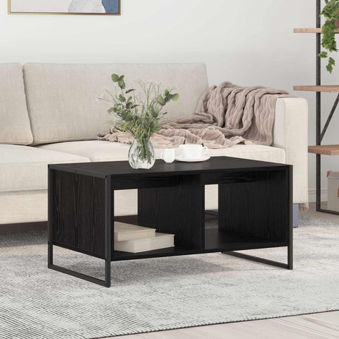 vidaXL Coffee Table Black Oak 80 x 50 x 40 cm Engineered Wood