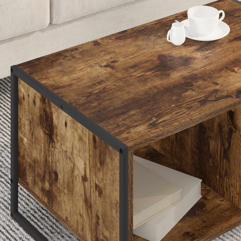 vidaXL Coffee Table Smoke Oak 80 x 50 x 40 cm Engineered Wood