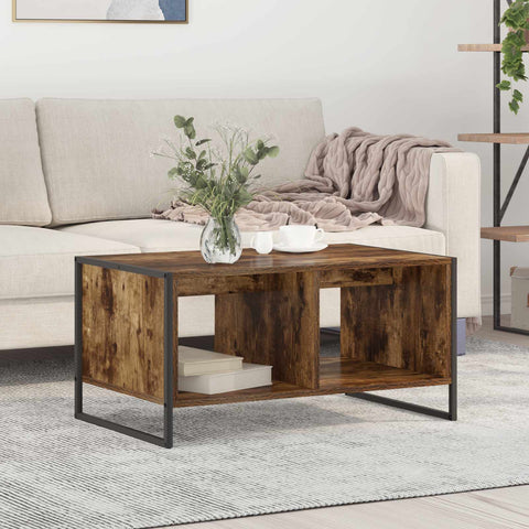 vidaXL Coffee Table Smoke Oak 80 x 50 x 40 cm Engineered Wood
