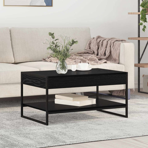 vidaXL Coffee Table Black Oak 80 x 50 x 40 cm Engineered Wood