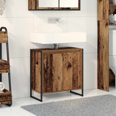 vidaXL Bathroom Cabinet Old Wood 60 x 30 x 60 cm Engineered Wood