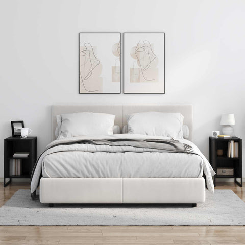 vidaXL Bedside Table Black Oak 39.5 x 30 x 50 cm Engineered Wood