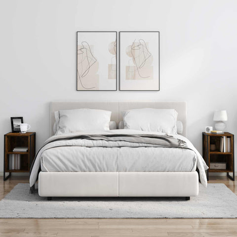 vidaXL Bedside Table 2 pcs Smoke Oak 39.5 x 30 x 50 cm Engineered Wood