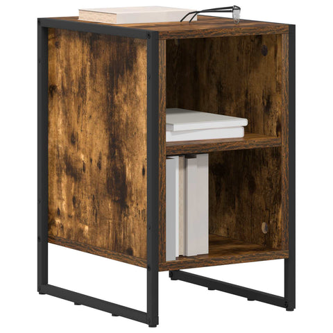 vidaXL Bedside Table 2 pcs Smoke Oak 39.5 x 30 x 50 cm Engineered Wood