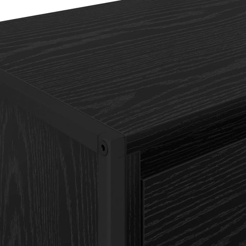 vidaXL Bedside Table 2 pcs Black Oak 39.5 x 30 x 50 cm Engineered Wood