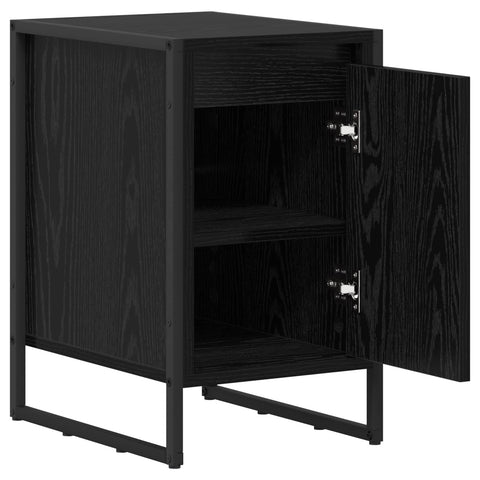 vidaXL Bedside Table 2 pcs Black Oak 39.5 x 30 x 50 cm Engineered Wood