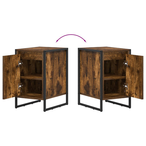 vidaXL Bedside Table Smoke Oak 39.5 x 30 x 50 cm Engineered Wood