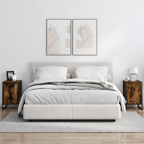 vidaXL Bedside Table 2 pcs Smoke Oak 39.5 x 30 x 50 cm Engineered Wood