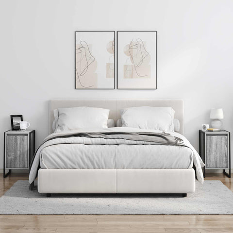 vidaXL Bedside Table 2 pcs Grey Sonoma 39.5 x 30 x 50 cm