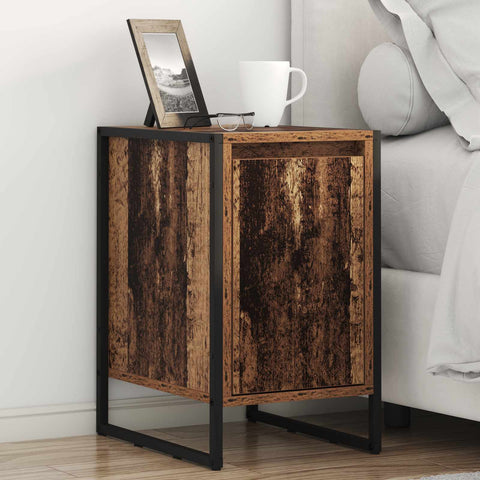 vidaXL Bedside Table Old Wood 39.5 x 30 x 50 cm Engineered Wood