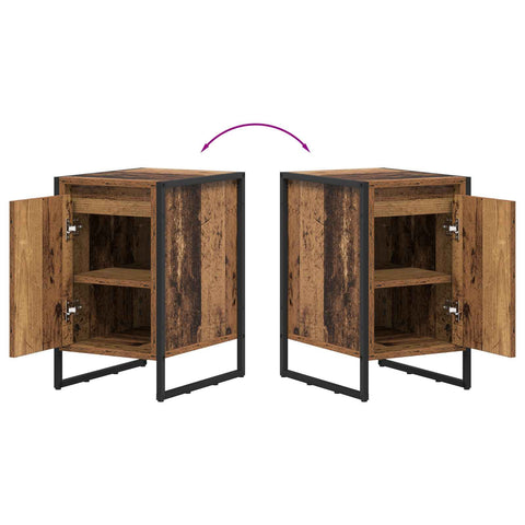 vidaXL Bedside Table Old Wood 39.5 x 30 x 50 cm Engineered Wood