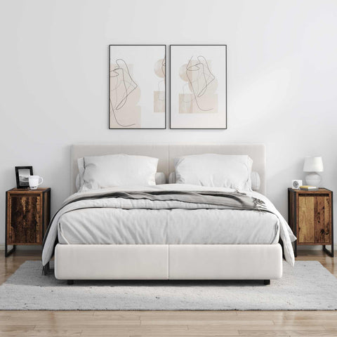 vidaXL Bedside Table 2 pcs Old Wood 39.5 x 30 x 50 cm Engineered Wood