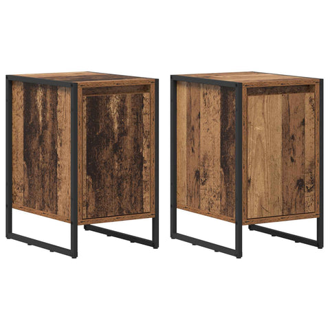 vidaXL Bedside Table 2 pcs Old Wood 39.5 x 30 x 50 cm Engineered Wood