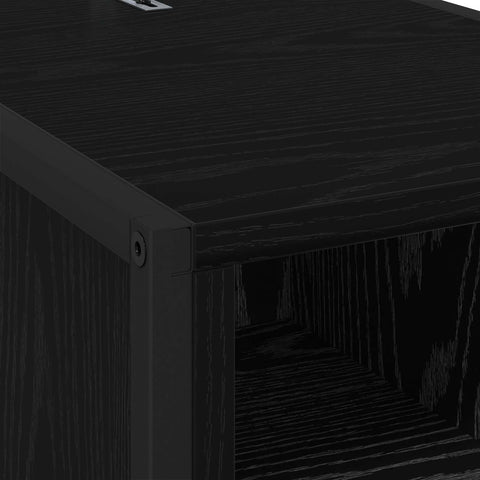vidaXL Bedside Table Black Oak 39.5 x 30 x 50 cm Engineered Wood