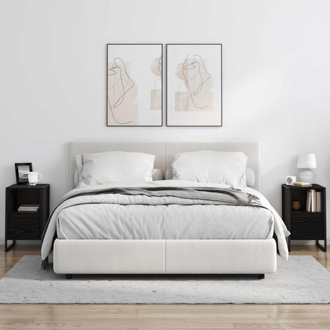 vidaXL Bedside Table 2 pcs Black Oak 39.5 x 30 x 50 cm Engineered Wood