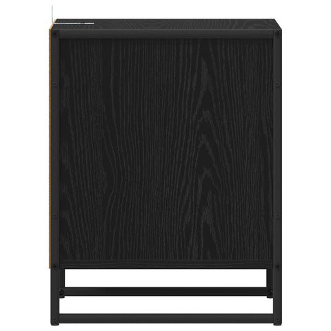 vidaXL Bedside Table 2 pcs Black Oak 39.5 x 30 x 50 cm Engineered Wood