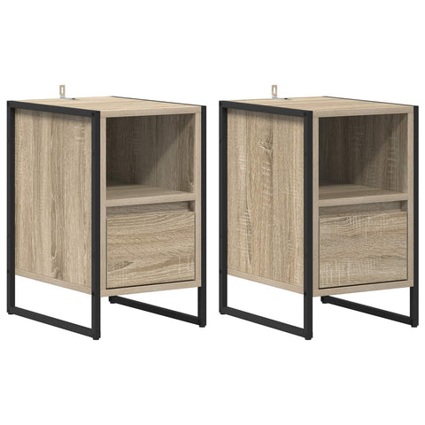 vidaXL Bedside Table 2 pcs Sonoma 39.5 x 30 x 50 cm Engineered Wood