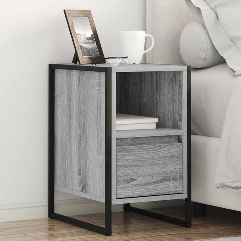 vidaXL Bedside Table Grey Sonoma 39.5 x 30 x 50 cm Engineered Wood
