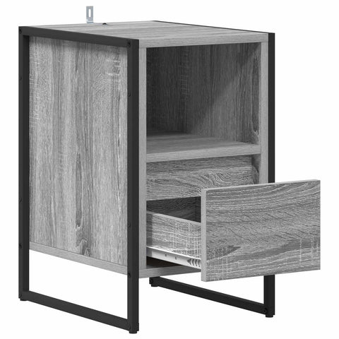 vidaXL Bedside Table Grey Sonoma 39.5 x 30 x 50 cm Engineered Wood