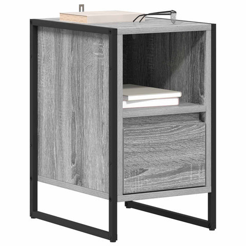vidaXL Bedside Table Grey Sonoma 39.5 x 30 x 50 cm Engineered Wood