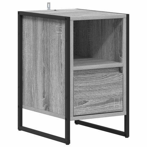 vidaXL Bedside Table with Drawer 2 pcs Grey Sonoma 39.5 x 30 x 50 cm