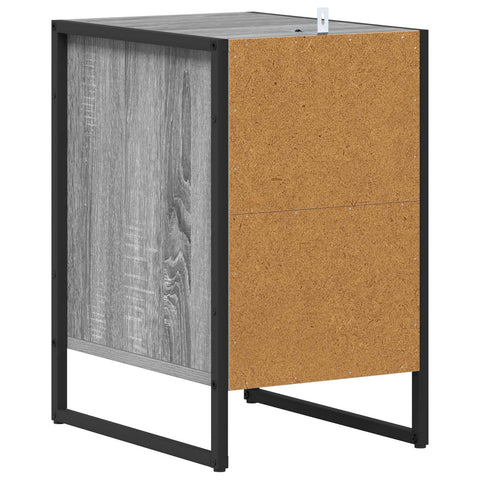 vidaXL Bedside Table with Drawer 2 pcs Grey Sonoma 39.5 x 30 x 50 cm