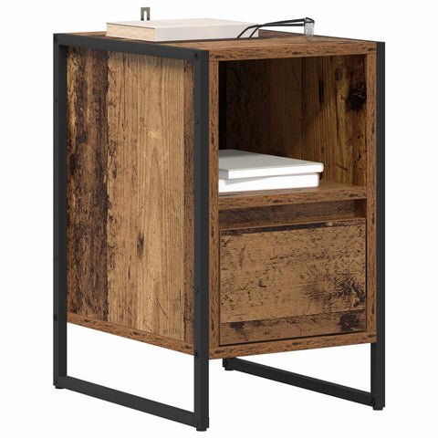vidaXL Bedside Table Old Wood 39.5 x 30 x 50 cm Engineered Wood