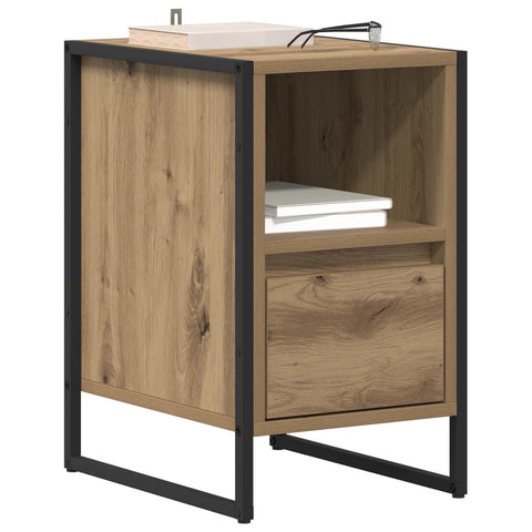 vidaXL Bedside Table with Drawer 2 pcs Artisian Oak 39.5 x 30 x 50 cm