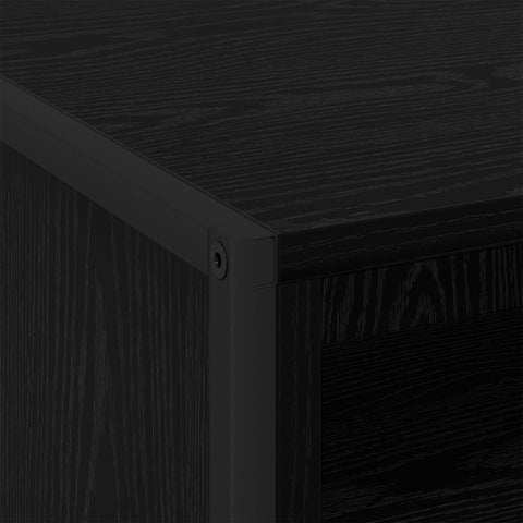vidaXL Bedside Table Black Oak 50 x 39.5 x 50 cm Engineered Wood