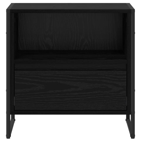 vidaXL Bedside Table Black Oak 50 x 39.5 x 50 cm Engineered Wood