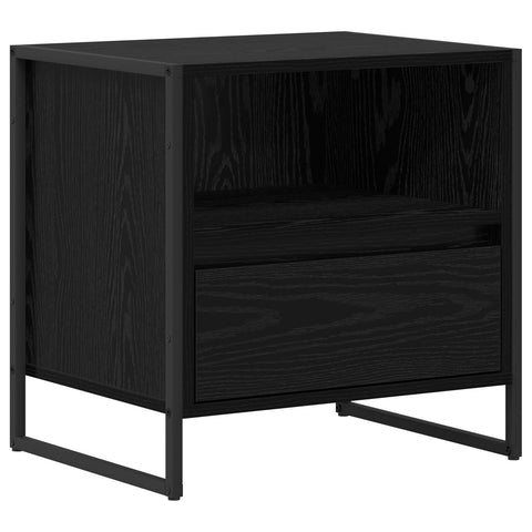 vidaXL Bedside Table 2 pcs Black Oak 50 x 39.5 x 50 cm Engineered Wood
