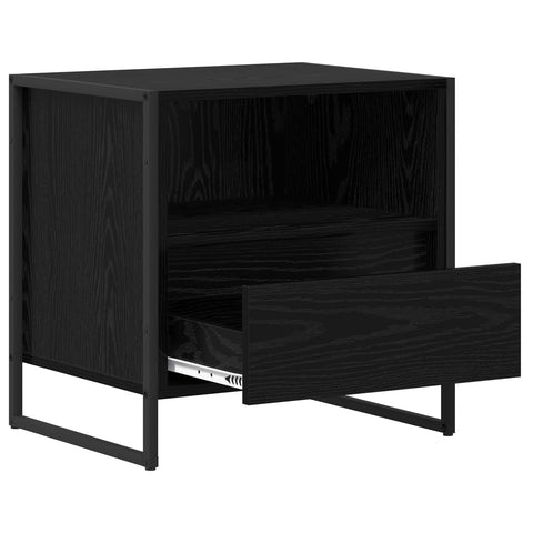 vidaXL Bedside Table 2 pcs Black Oak 50 x 39.5 x 50 cm Engineered Wood