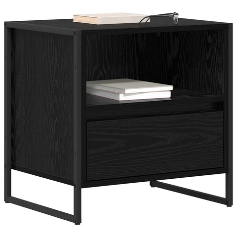 vidaXL Bedside Table 2 pcs Black Oak 50 x 39.5 x 50 cm Engineered Wood