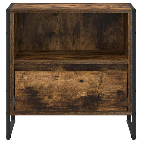 vidaXL Bedside Table Smoke Oak 50 x 39.5 x 50 cm Engineered Wood