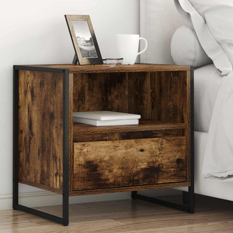 vidaXL Bedside Table 2 pcs Smoke Oak 50 x 39.5 x 50 cm Engineered Wood