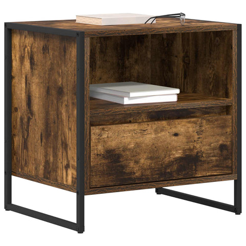 vidaXL Bedside Table 2 pcs Smoke Oak 50 x 39.5 x 50 cm Engineered Wood