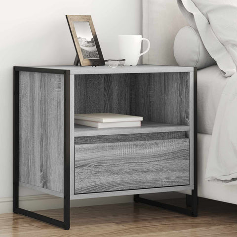 vidaXL Bedside Table Grey Sonoma 50 x 39.5 x 50 cm Engineered Wood