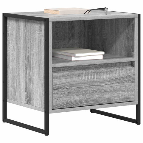 vidaXL Bedside Table with Drawer 2 pcs Grey Sonoma 50 x 39.5 x 50 cm