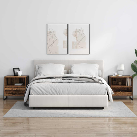 vidaXL Bedside Table Old Wood 50 x 39.5 x 50 cm Engineered Wood