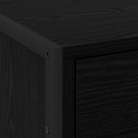 vidaXL Bedside Table Black Oak 50 x 39.5 x 50 cm Engineered Wood