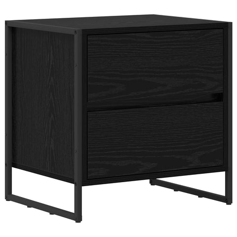 vidaXL Bedside Table 2 pcs Black Oak 50 x 39.5 x 50 cm Engineered Wood