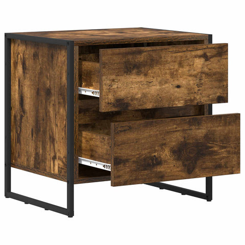 vidaXL Bedside Table Smoke Oak 50 x 39.5 x 50 cm Engineered Wood