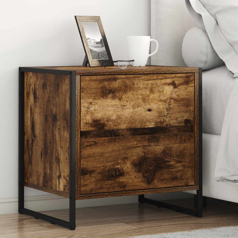 vidaXL Bedside Table 2 pcs Smoke Oak 50 x 39.5 x 50 cm Engineered Wood